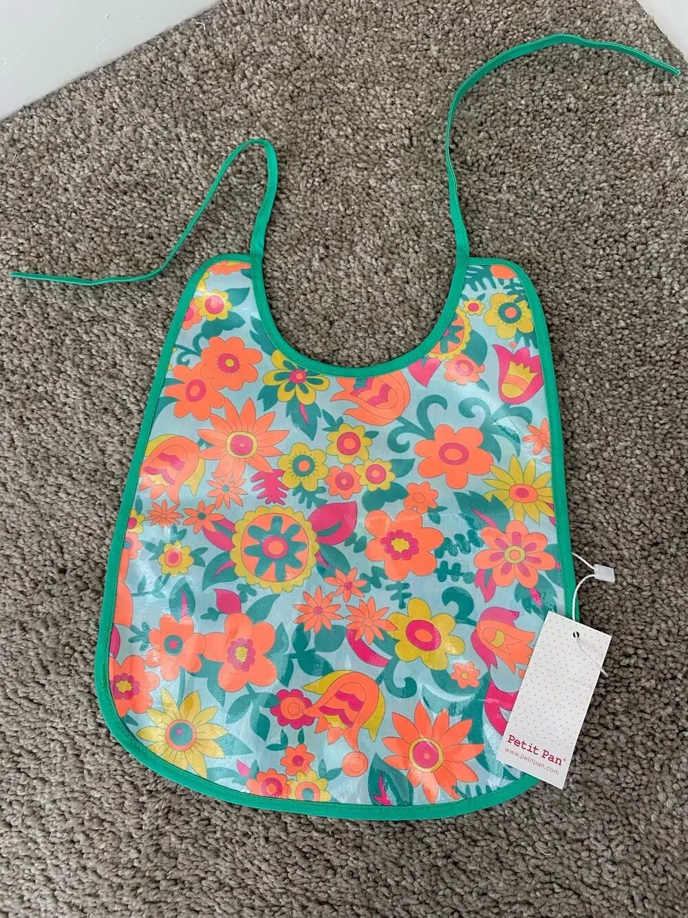 New Petit Pan Azure Hippie oilcloth Easy Wipe off Baby Bib
